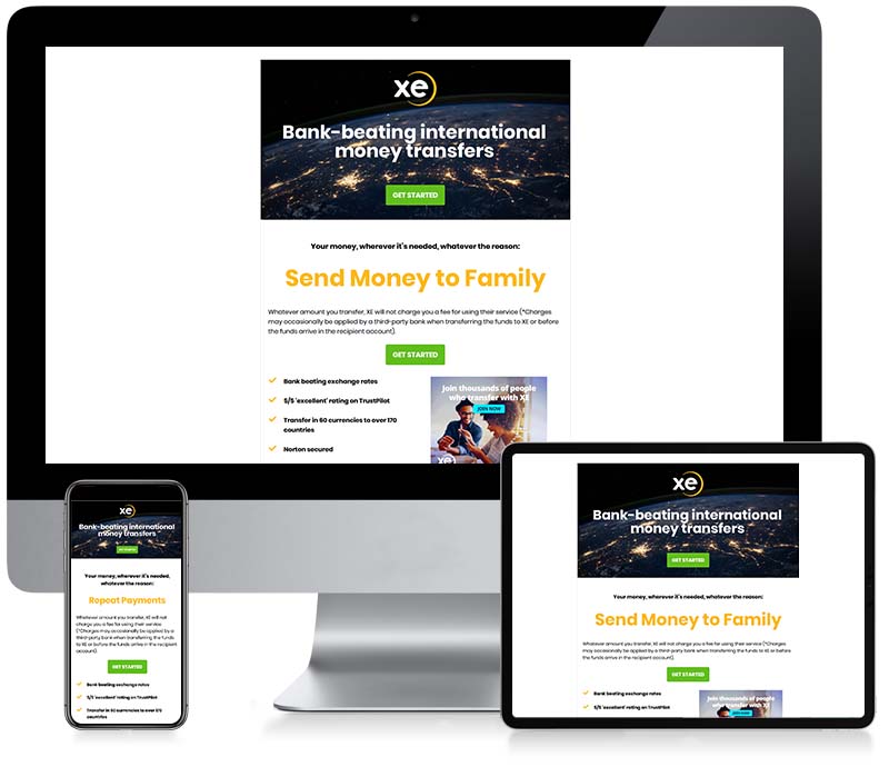 XE - Money Transfer - Custom Email Design