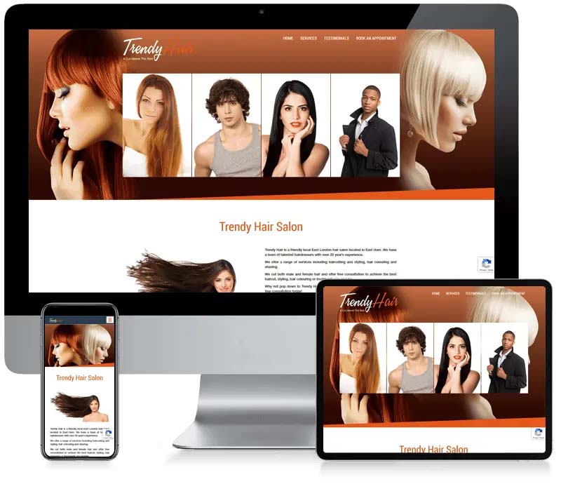 Trendy Hair Salon - Hair Dresser Web Design